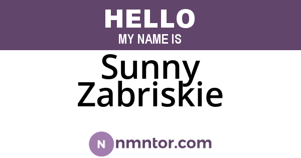 Sunny Zabriskie
