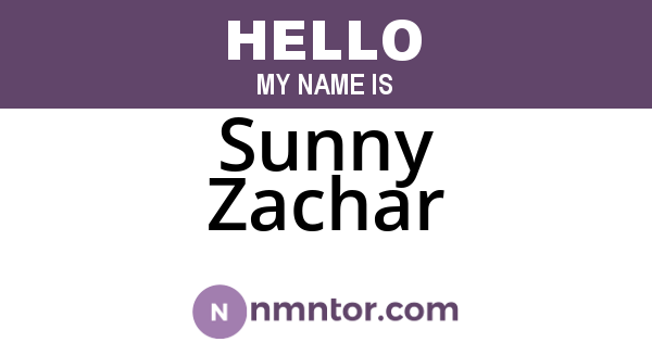 Sunny Zachar