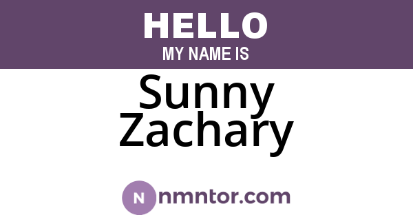 Sunny Zachary