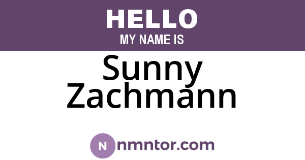 Sunny Zachmann