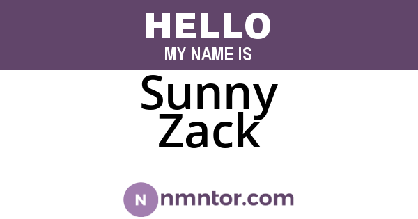 Sunny Zack