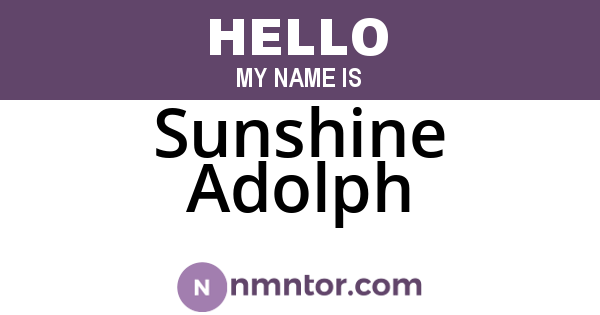 Sunshine Adolph