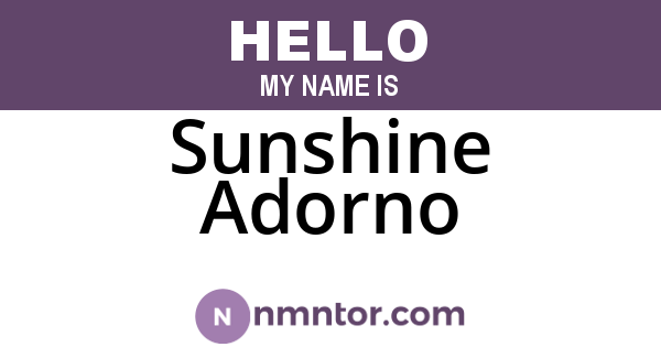 Sunshine Adorno