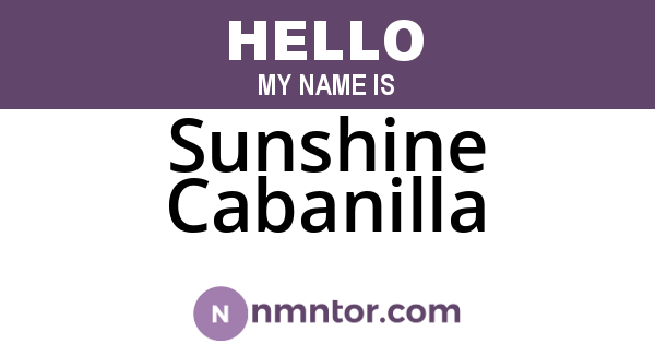 Sunshine Cabanilla