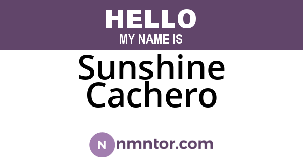 Sunshine Cachero