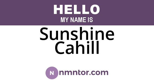 Sunshine Cahill