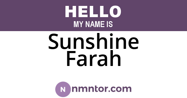 Sunshine Farah