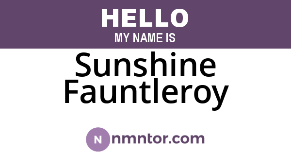 Sunshine Fauntleroy