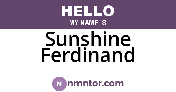 Sunshine Ferdinand