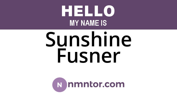 Sunshine Fusner