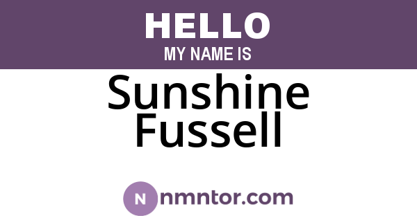 Sunshine Fussell