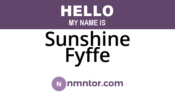 Sunshine Fyffe