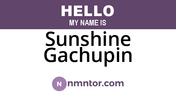 Sunshine Gachupin