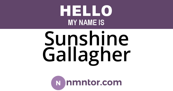 Sunshine Gallagher