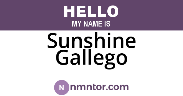 Sunshine Gallego