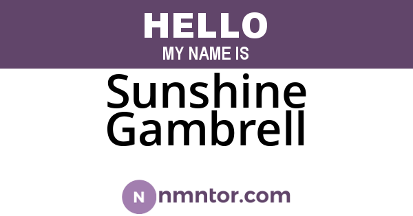 Sunshine Gambrell