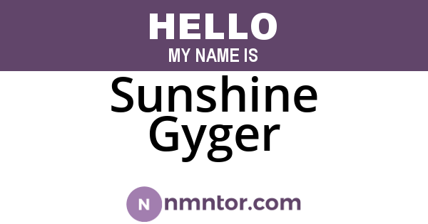 Sunshine Gyger