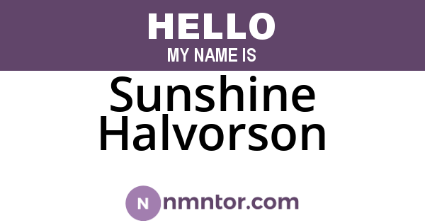 Sunshine Halvorson