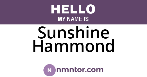Sunshine Hammond