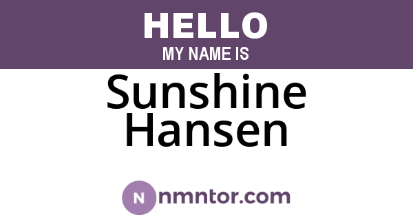 Sunshine Hansen