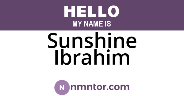 Sunshine Ibrahim