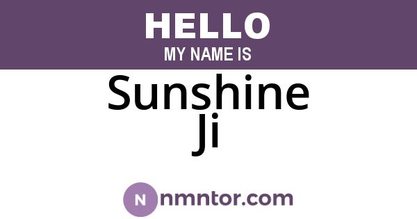 Sunshine Ji