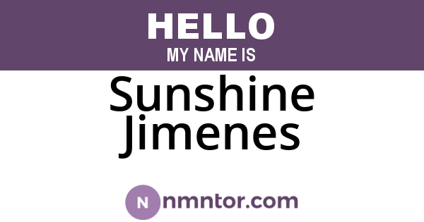 Sunshine Jimenes