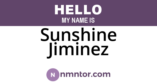 Sunshine Jiminez