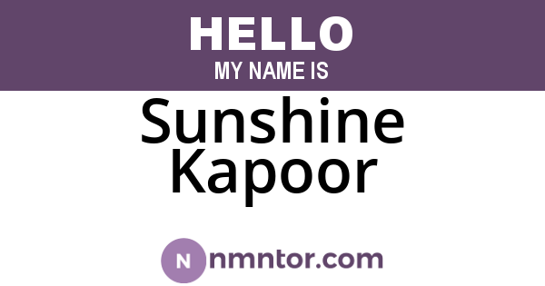 Sunshine Kapoor