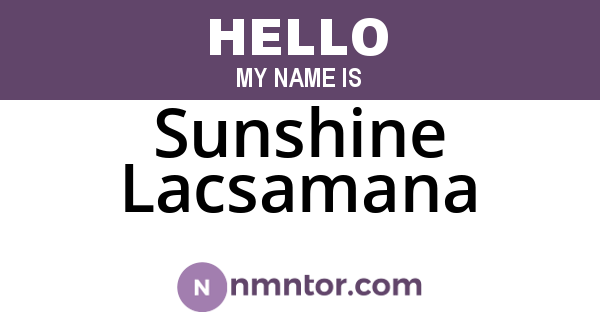 Sunshine Lacsamana