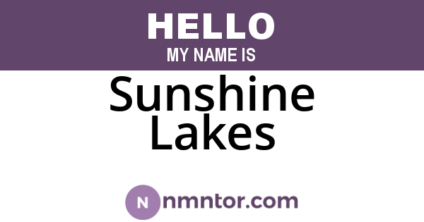 Sunshine Lakes