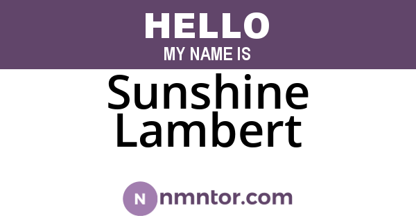 Sunshine Lambert