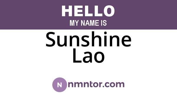 Sunshine Lao