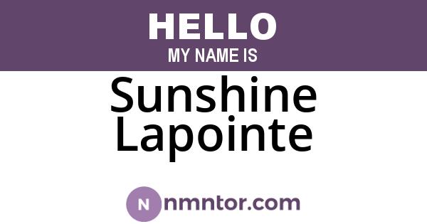 Sunshine Lapointe