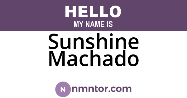 Sunshine Machado