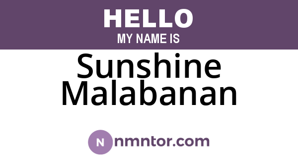 Sunshine Malabanan
