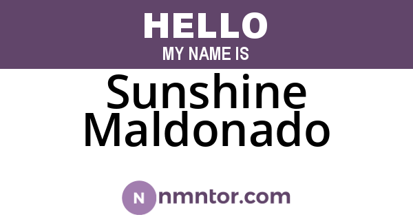 Sunshine Maldonado