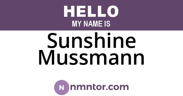 Sunshine Mussmann