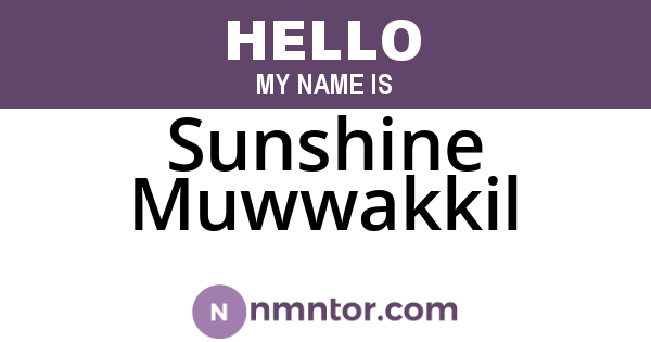 Sunshine Muwwakkil