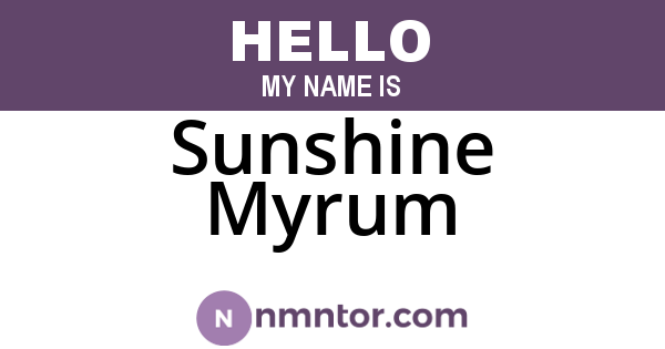 Sunshine Myrum
