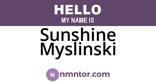 Sunshine Myslinski