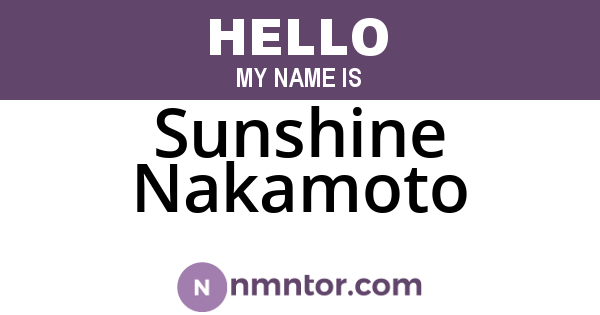 Sunshine Nakamoto