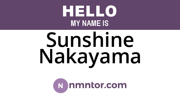Sunshine Nakayama
