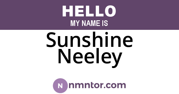 Sunshine Neeley