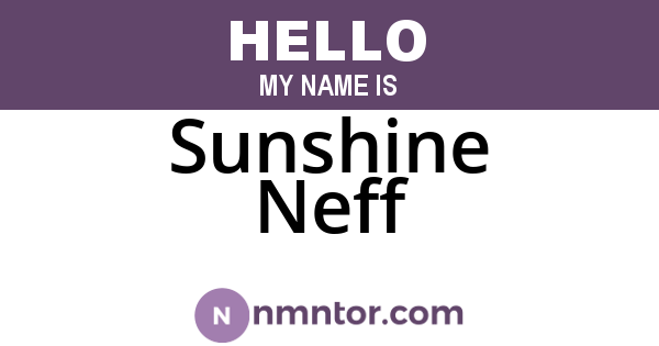 Sunshine Neff