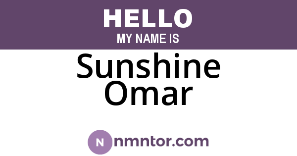 Sunshine Omar