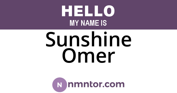 Sunshine Omer