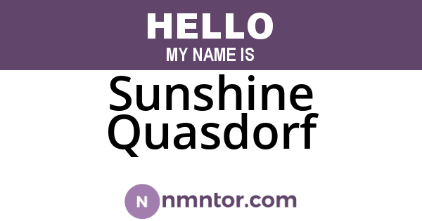 Sunshine Quasdorf