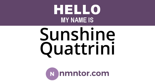 Sunshine Quattrini