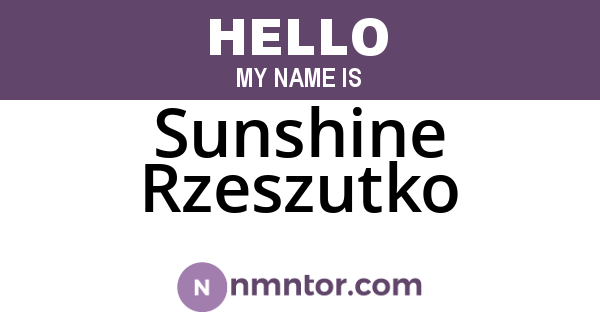 Sunshine Rzeszutko